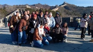 Students by the Great Wall of China during NAU lead winter program