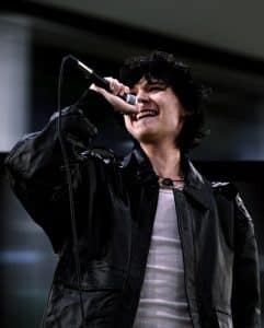 Student singing during mic night