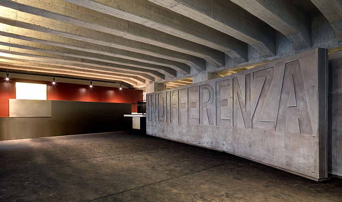 Inside of the Museo della Shoah in Milan