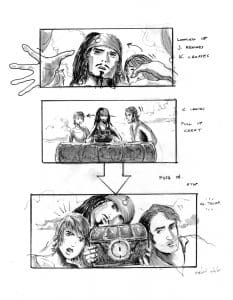 Storyboard of the Pirates of the Caribbean: Dead Man's Chest by James Ward Byrkit