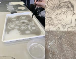 Picture of someone preparing ink for the letter press