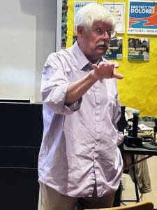 Warren Lucas in his classroom
